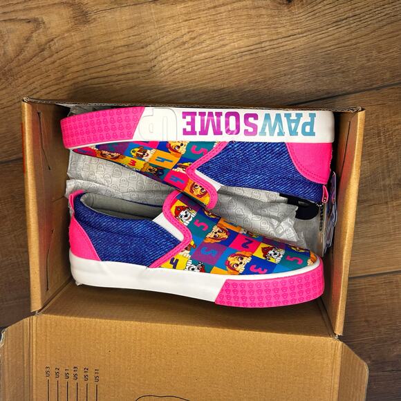 Ground Up Canvas Slip-on Colorful Paw Patrol Sneakers Size 3 Shoes - Picture 6 of 13